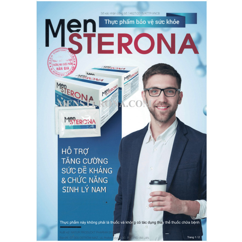 Mensterona - Bổ Tinh Trùng, Tăng Cường Sinh Lý Nam, Tăng Thụ Thai, Sinh Con (Hộp 30 gói) - Vitapharma