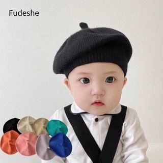  Fudeshe Mũ nồi trẻ em Mũ nồi dệt kim ấm áp cho bé Phụ kiện trẻ em Mềm mại dễ thương Thu đông Mũ họa sĩ bé trai bé gái 