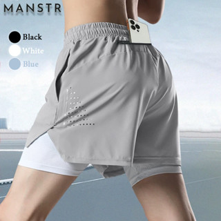 M-5xl Chất Lượng Dir Fit Quần Tập Luyện Dành Cho Nam Nữ Tập Thể Dục 2 Trong 1 Ngắn Chạy Xe Đạp Quần chạy bộ Lưới Quần Short Hai Lớp Quần Đen / Xám / Xanh Dương