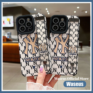 Ốp lưng NY tinh tế có dây đeo cổ tay cho iPhone 16 Pro Max 15 Plus 14 Pro Max 13 12 11 Pro Max 7 8 Plus XS Max XR X Cover