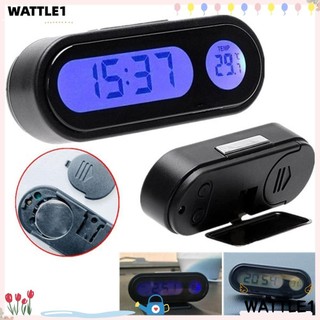 Wttle Xe Đồng Hồ Điện Tử Phụ Kiện Trang Trí Màn Hình Kỹ Thuật Số Tạo Kiểu Xe Đèn Nền Đồng Hồ Đo Nhiệt Kế Tự Động