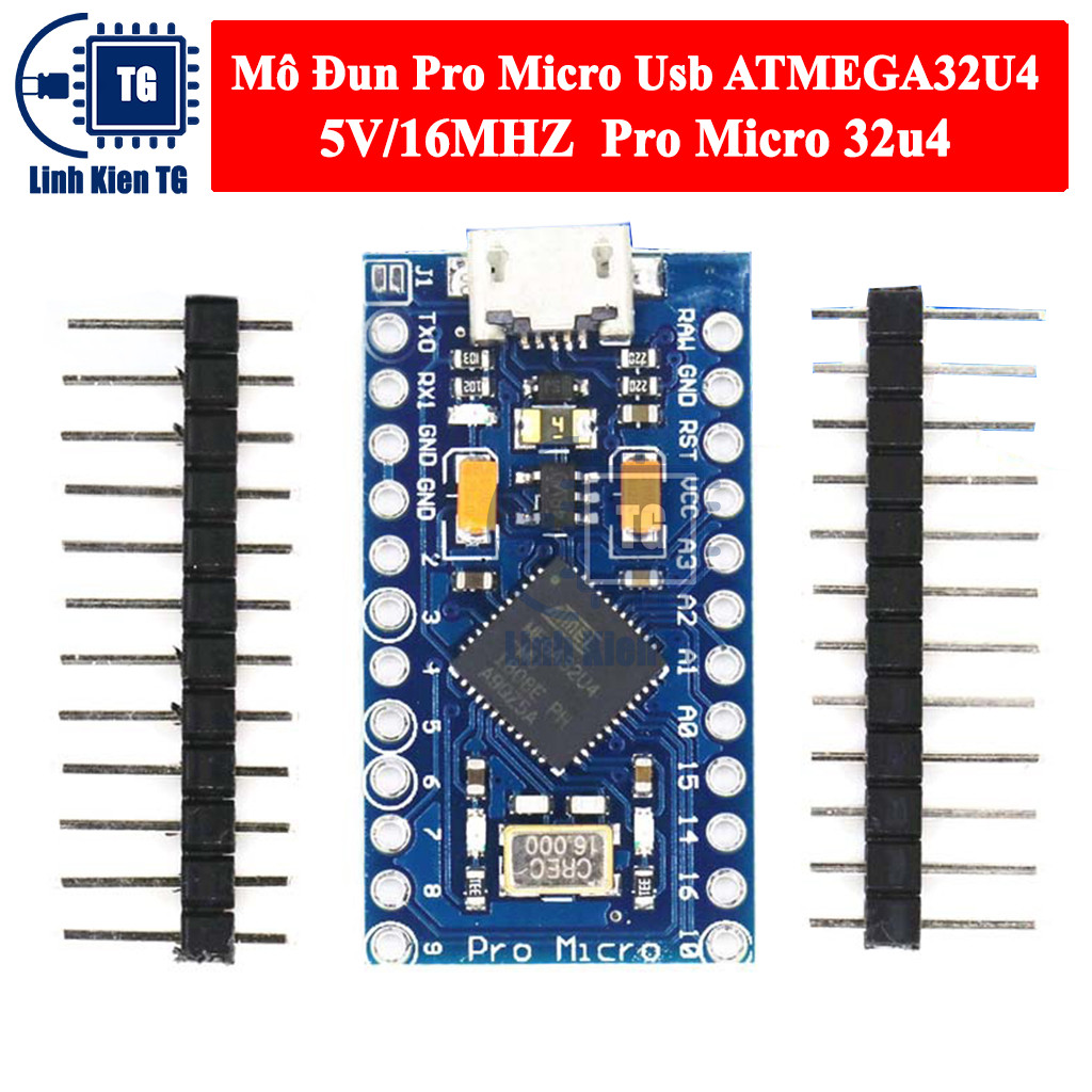 Mô Đun Pro Micro Usb ATMEGA32U4 5V/16MHZ  Pro Micro 32u4 KIT ARDUINO PRO MICRO