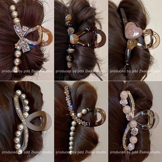  Kẹp ngọc trai phong cách Hàn Quốc lớn Kẹp tóc nữ Khối lượng nhiều hơn Kẹp tóc cá mập 
