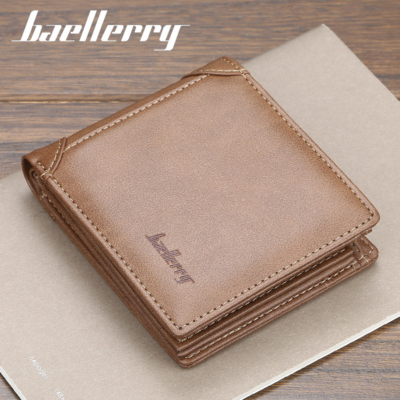Baellerry Mới Ví Nam Đa Năng Lái Xe Ví Bằng Lái Xe Bằng Lái Xe Đựng Thẻ Ngắn Retro Ví Gấp Ba Ví