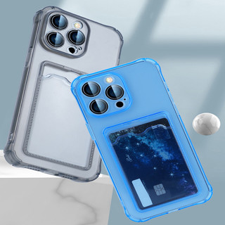 Ví Trong Suốt Silicon Mềm Chống Sốc Ốp Lưng Cho iPhone 16 15 Pro Max 16 15 Plus Ốp Lưng Có Hộp Đựng Thẻ TPU Trong Suốt Vỏ Điện Thoại Di Động
