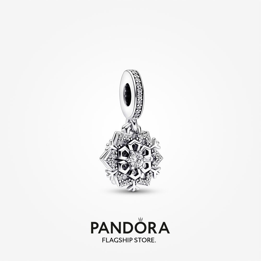 Hàng Chính Hãng 100% PANDORA S925 Bạc Trang Sức Vòng Tay Mặt Dây Chuyền Pandora Lấp Lánh Bông Tuyết 