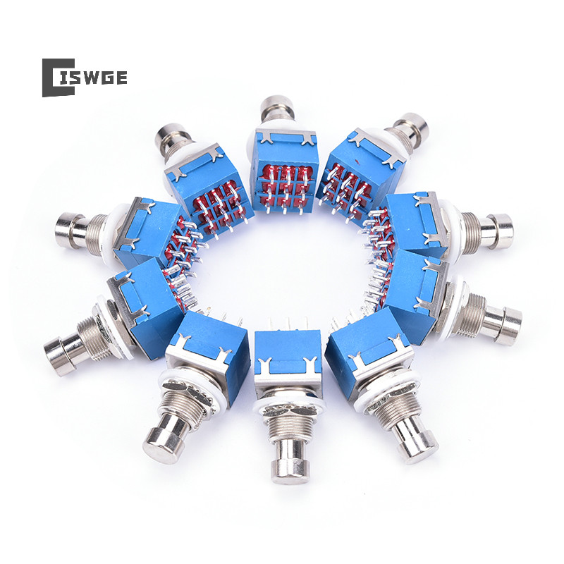 [Ciswge] 10 Chiếc 9 Chân 3PDT Hiệu Ứng Đàn Guitar Stomp Foot Metal True Bypass Pedal Box [MỚI]