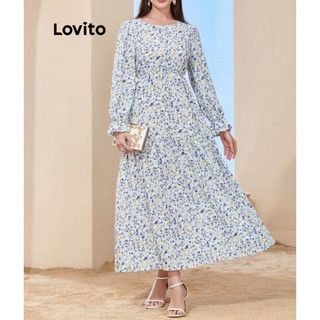 Đầm Lovito hoạ tiết hoa nhí Boho cho nữ LNL70216