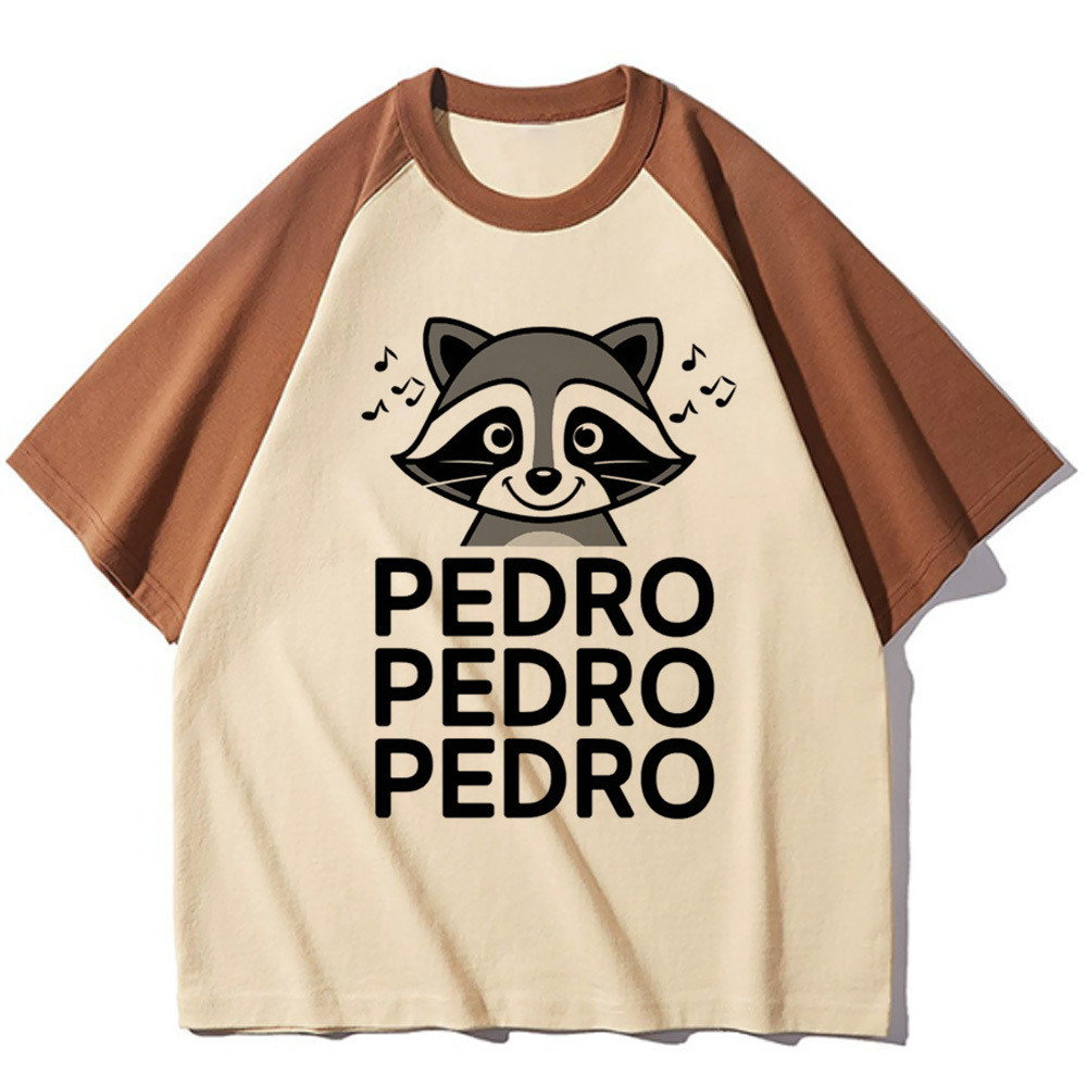 Pedro Raccoon Tee nữ ngộ nghĩnh co giãn áo thun nữ harajuku manga quần áo
