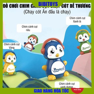 Đồ chơi Chim cánh cụt chạy cót nhiều màu sắc siêu dễ thương cho bé, ấn là chạy, đầu xoay 360 độ