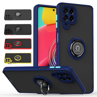 Dành Cho Samsung Galaxy Galaxy M53 M33 M23 M62 5G Ốp Lưng Mờ Trong Suốt Nhẫn Đứng Chống Sốc