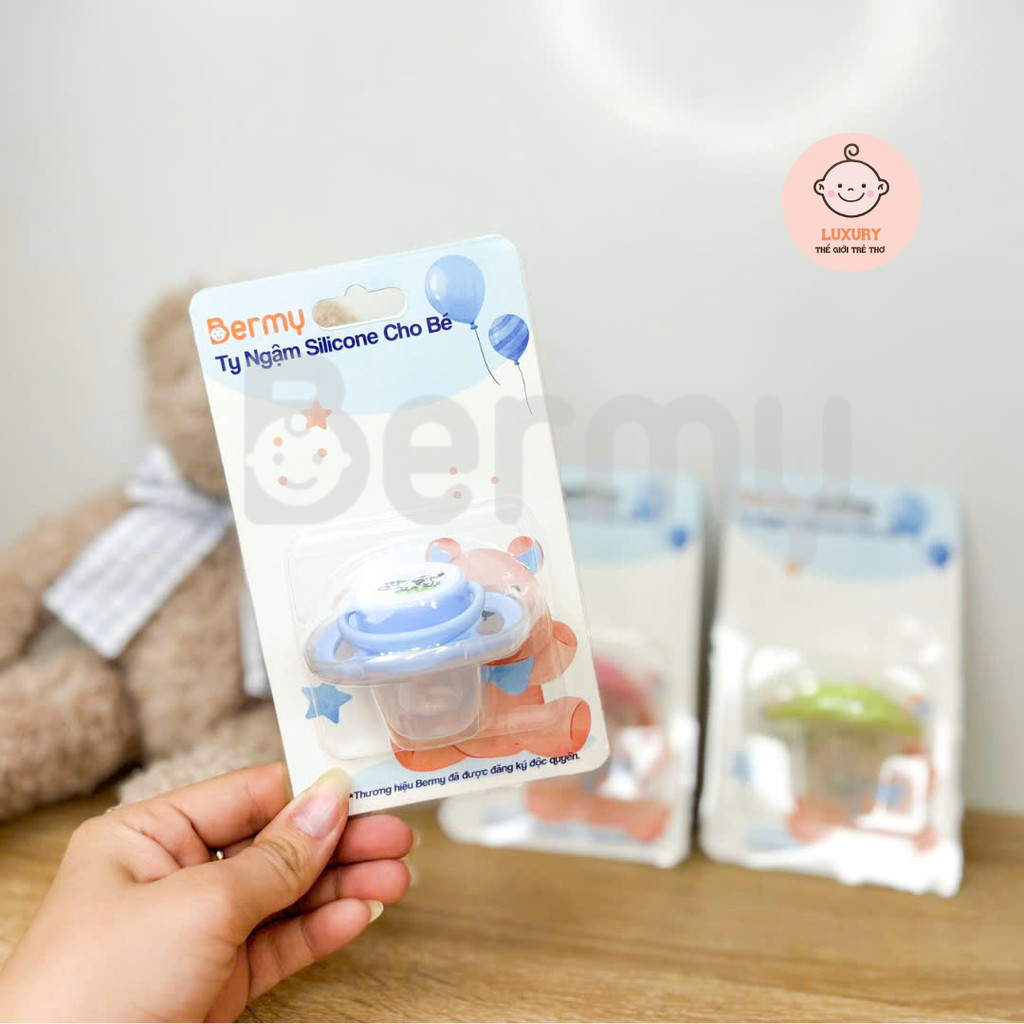 Núm Ti Giả Không dây Bằng Silicone An Toàn Cho Trẻ Em - CÓ VỈ BERMY