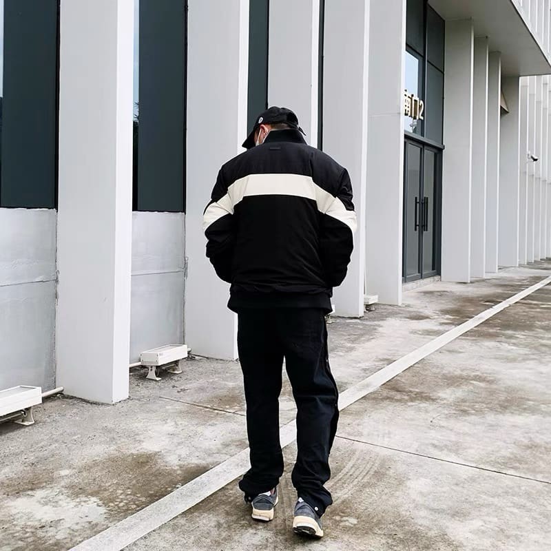 SPORT NYLON STRIPE TRACK JACKET ESSENTIALS FEAR OF GOD - Áo Khoác Fear Of God FOG ESSENTIALS trần bô