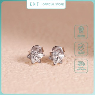 Bông tai vàng trắng hình ngôi sao lấp lánh - Trang sức vàng tây 10k đá CZ chốt vàng [Kim Ngọc Thuỷ]