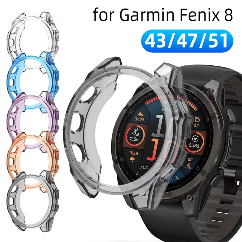 Ốp Lưng TPU Tương Thích Cho Garmin Fenix 8 43mm 47mm 51mm Bảo Vệ Samrt Dây Đeo Đồng Hồ Vỏ Fenix8 Bao