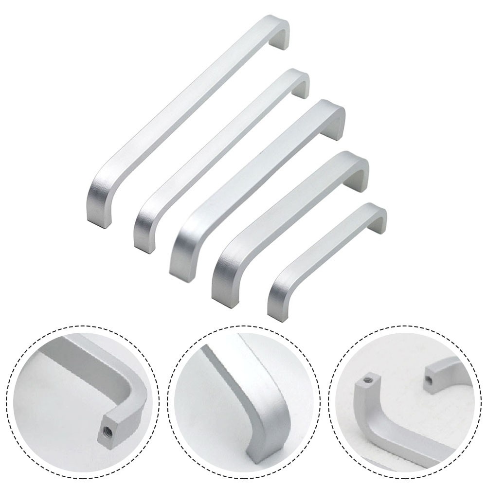 【GIGGLE】Handle Knobs Silver Space Aluminum Straight Handle Pull Cabinet Cupboard