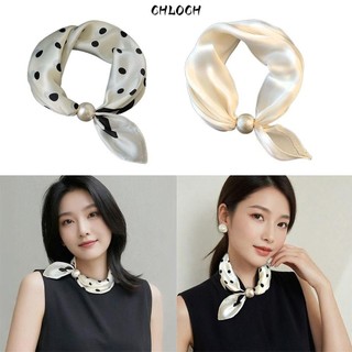 Khăn quàng cổ CHLOCH, Ngọc trai Khóa từ tính Khăn lụa trắng đen, Phụ kiện quần áo hợp thời trang Phụ kiện bảo vệ cổ cho nữ Xương đòn Khăn cổ Quà tặng