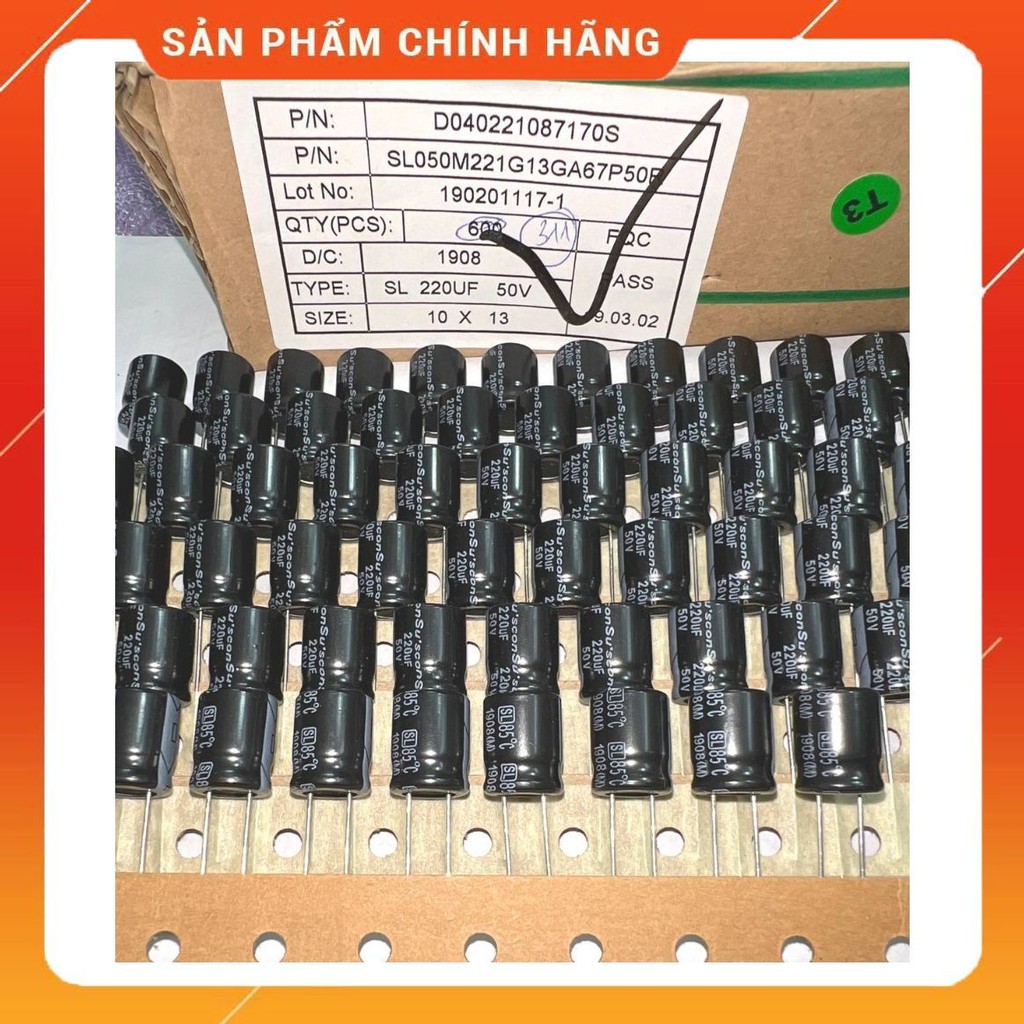 [ 20 con ]   TỤ Suscon ( 50V 0.47 , 50V 4,7UF , 50V 1UF , 50V 22UF , 50V 220UF )