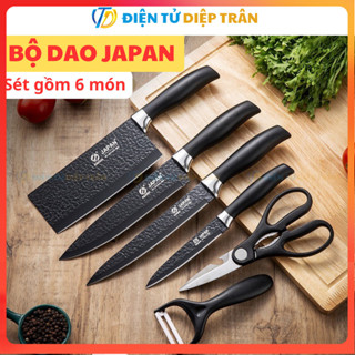Bộ Dao Làm Bếp Nhật Bản 6 Món, Dao Bếp Sang Trọng, Thép Không Rỉ Siêu Bền Đẹp - ĐT Diệp Trân