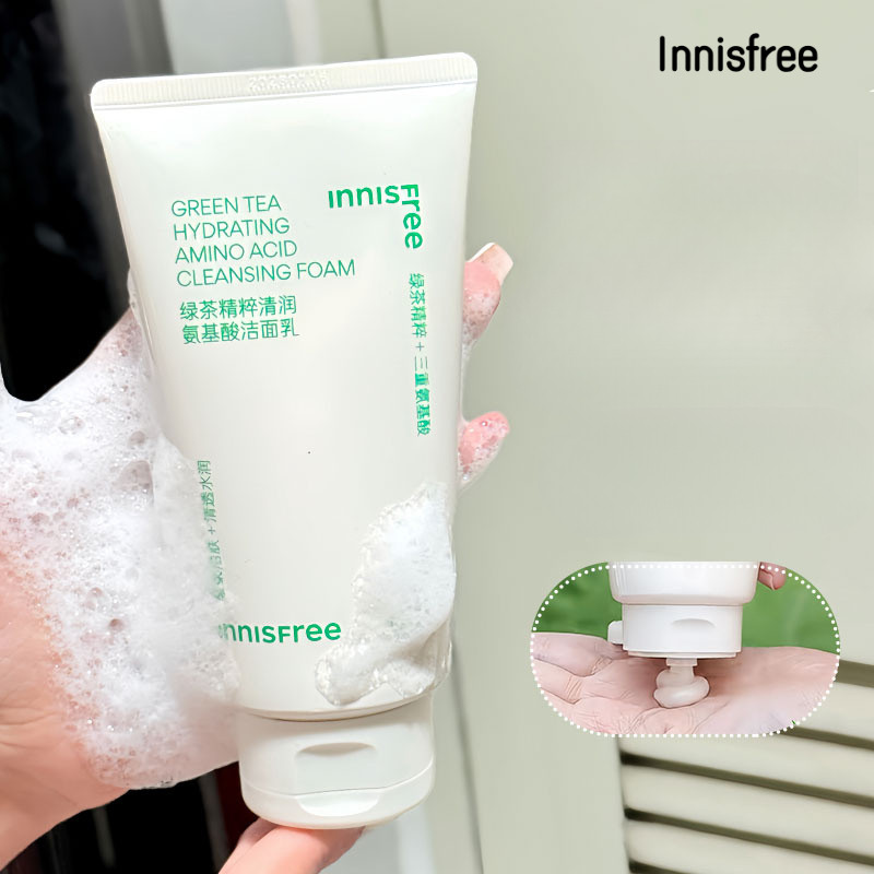 Innisfree Green Tea Face Cleanser Deep Cleaning Pores Remover Residual Moisturising Oil Control Foam