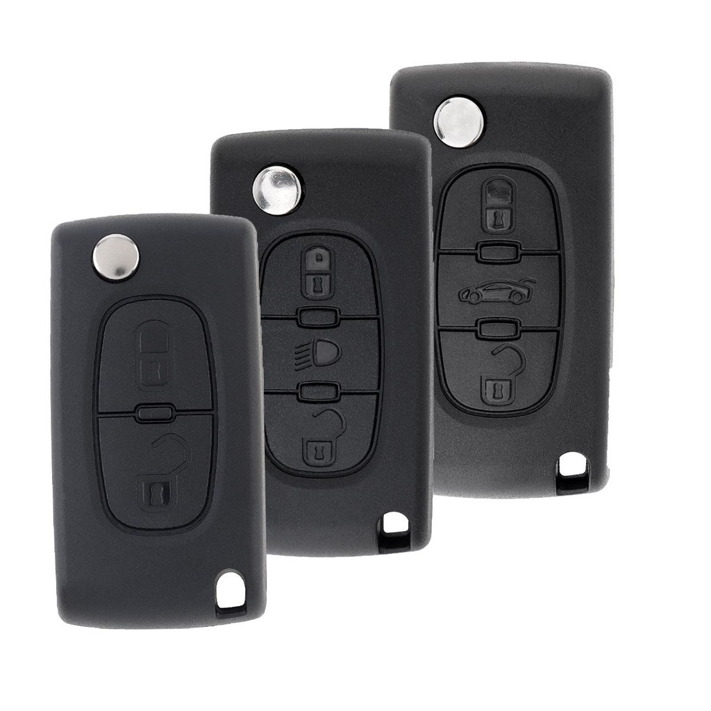2 / 3 Nút Thay Thế Ô Tô Flip Key Fob Case CE0536 Phù Hợp Cho Xe Đạp Peugeot 207 307 308 407 / Citroe
