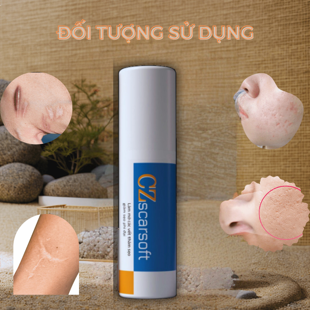 Kem Mờ Thâm, Sẹo Lồi, Gel Sẹo Phì Đại, Làm Mờ Sẹo Thâm Sẹo, Sẹo Phẫu Thuật, Sẹo Mổ CZ Scarsoft Tuýp 