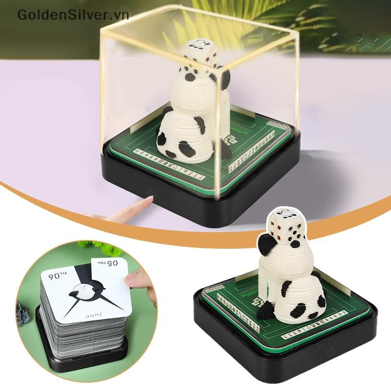 GoldenSilver 2026 Lịch Để Bàn Có Đèn LED Mahjong King 3D Lịch Xé Khắc Giấy Nghệ Thuật Memo Pad Notep