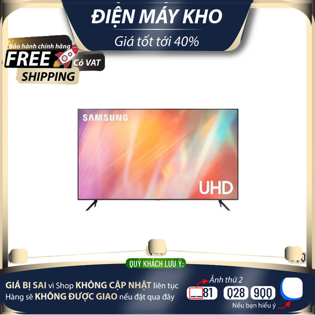 Smart Tivi Samsung 4K 55 inch 55AU7700 UHD Mới 100%