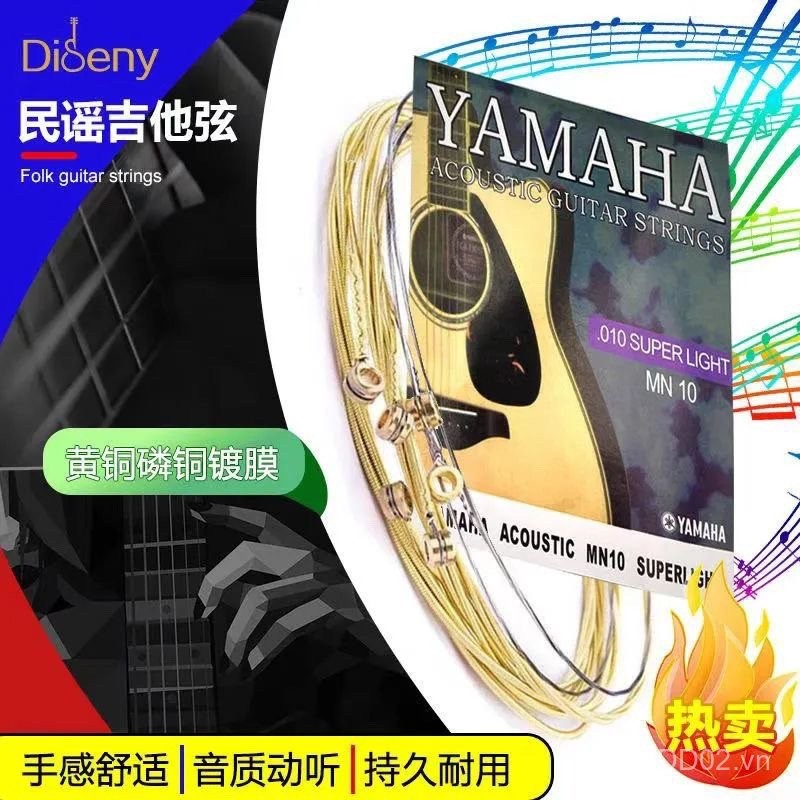 YAMAHA YAMAHA Acoustic Guitar Đồng Bộ Full Bộ Dây Đàn Guitar Chống Rỉ Sét Acoustic Guitar Trong Nước