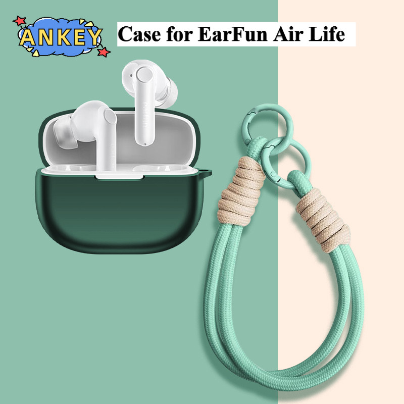 for EarFun Air Life Case Protective Nylon Lanyard Soft Cover Headphone Shells TW205 Washable Housing