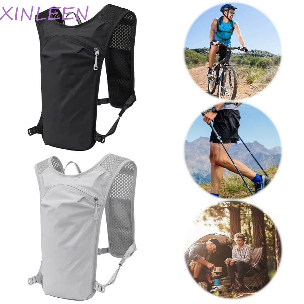 XINLEENST Hydration Vest, Ba lô chạy siêu nhẹ thoáng khí, Túi đựng điện thoại Chất liệu Nylon chống thấm nước Ba lô gói nước có thể điều chỉnh Marathon