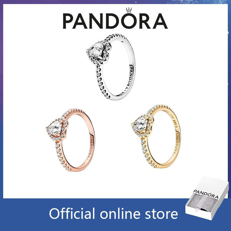 Nhẫn bạc PANDORA S925 chính hãng 100% có nhẫn trái tim cao