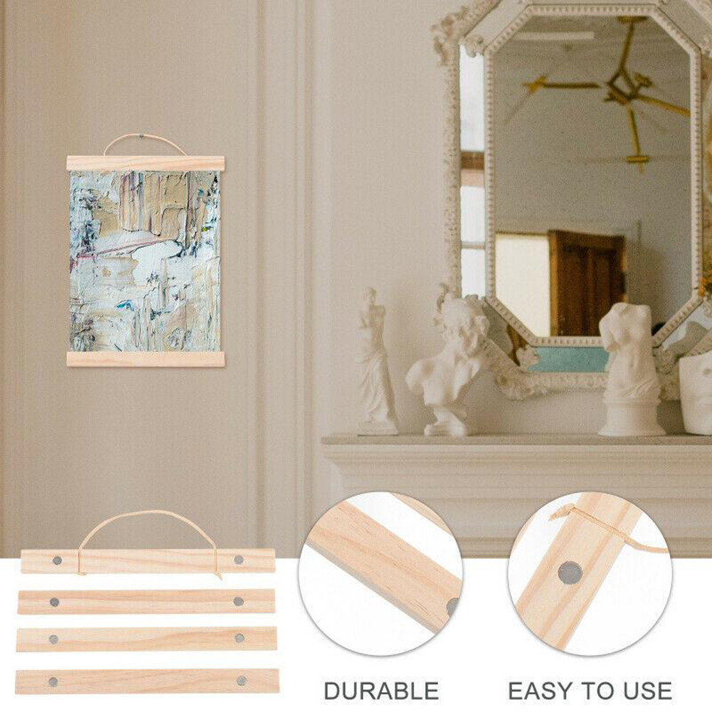 [PPIAVN]Magnetic Pine Wood Photo Picture Frame,21cm-51cm,Poster Print Wooden Hanger[Ready stock]