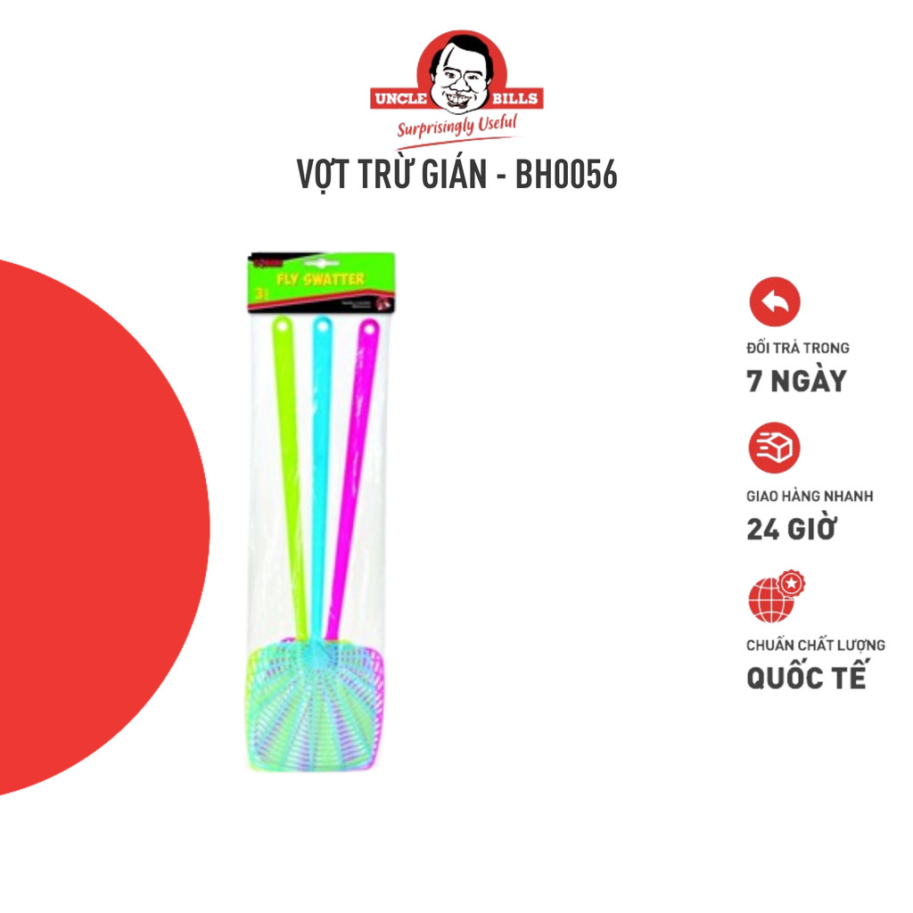 Vợt Trừ Gián - 3 Vợt Màu Sắc UNCLE BILLS BH0056