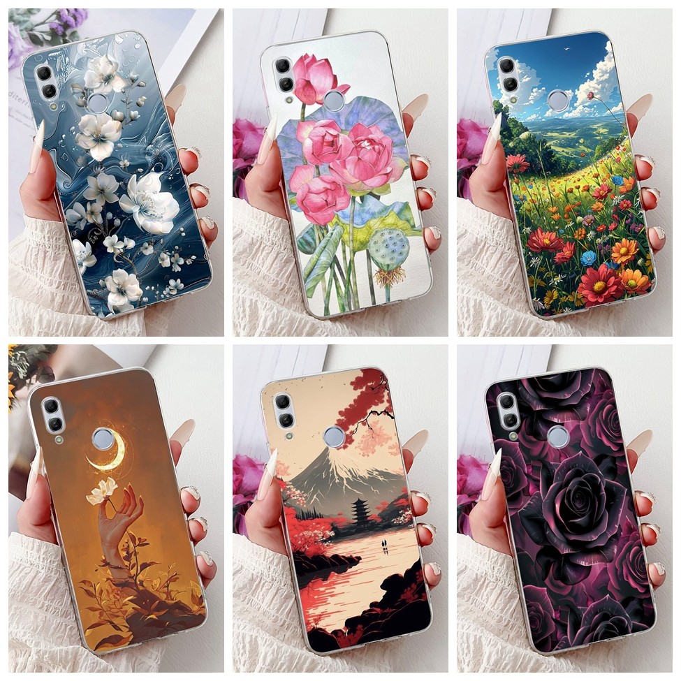 Ốp lưng Honor 10 Lite HRY-LX2 Trong suốt Thẩm mỹ Mèo dễ thương Hoa thời trang ngộ nghĩnh Sơn mặt sau