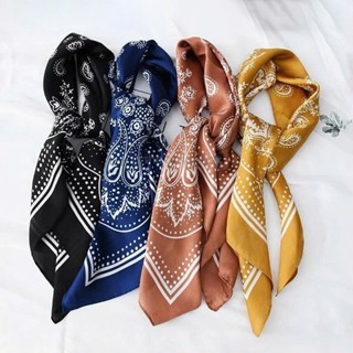  Khăn lụa vuông quàng choàng cổ nữ 70 70x70cm turban bandana trùm đầu đẹp cao cấp làm áo yếm nhiều kiểu dáng 