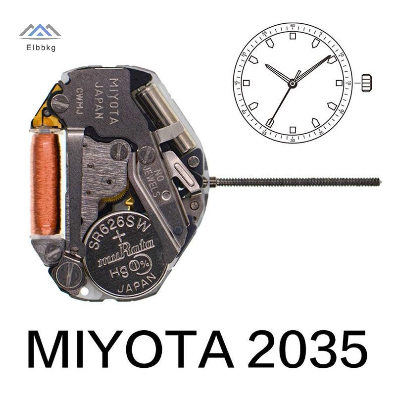 ELBBKG 2035 Miyota Movement 2035 Đồng hồ đeo tay thạch anh Lịch ba tay Sửa chữa các bộ phận Lịch bán chạy Phụ kiện chất lượng cao mới