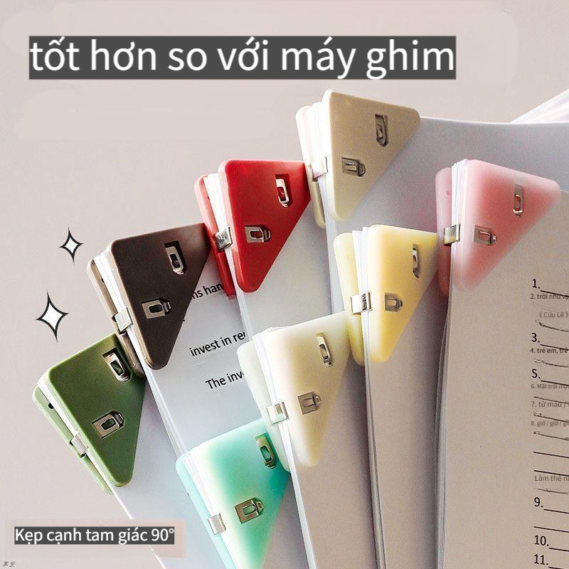 [Shop Must Buy] Thư mục kẹp góc tam giác Kẹp học sinh Kẹp cố định Kẹp giấy kiểm tra Kẹp sách cạnh ch