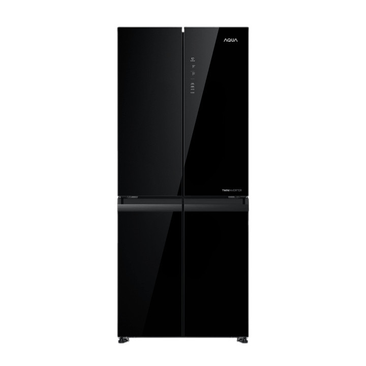 Tủ lạnh Aqua Inverter 410 lít AQR-M466XA(GB) mặt kính màu đen