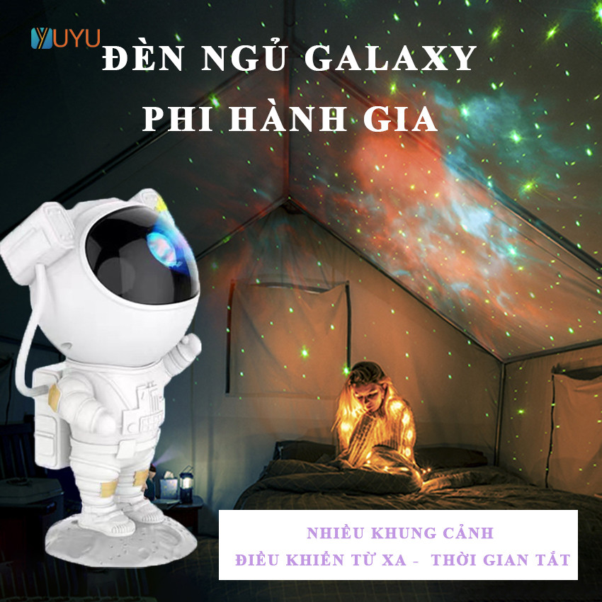 Đèn Phi hành gia YUYU, Đèn ngủ chiếu sao laser, Đèn phi hành gia thiên hà vũ trụ đầy sao trang trí, 