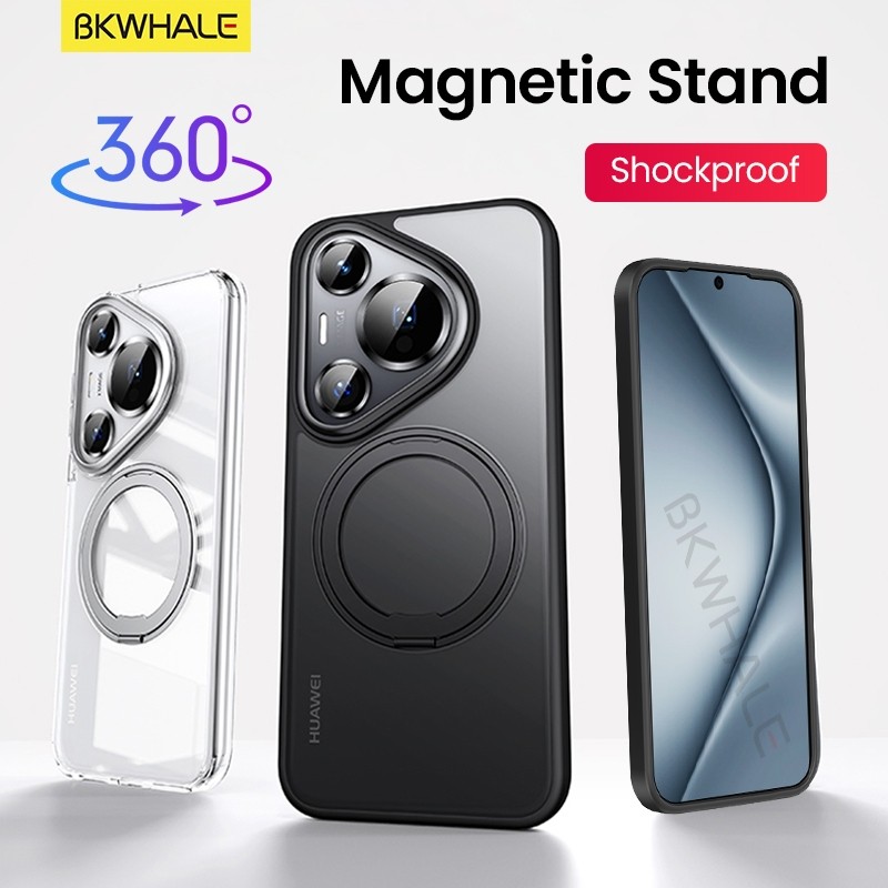 BKWHALE 360° Ốp điện thoại từ tính có thể xoay được cho Huawei Pura80 Pura70 Pro Pura 80 70 Ốp lưng 