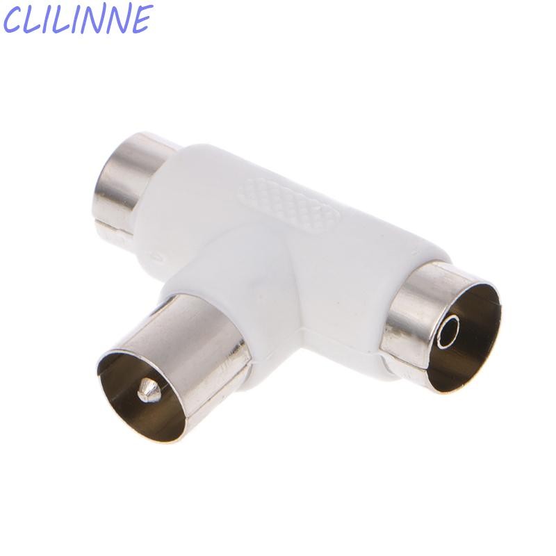 CLIP 2 chiều TV cho T Splitter Cáp đồng trục trên không Nam đến 2x Đầu nối nữ Adapte