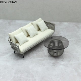 Đồ trang trí mô hình ghế sofa BEYONDAY, Phong cách Châu Âu Bàn cát nhựa, DIY Handmade Giải trí ngoài trời Sofa Trang trí nhà búp bê