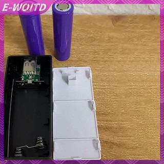 E-woitd 1 Hộp Đựng ABS Hộp Bảo Quản 2 Khe Cắm 18650 DIY Kẹp Điện HNVN