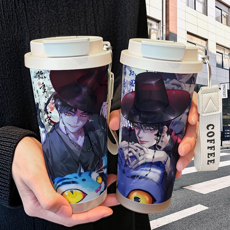 Huntrix Barang Kpop Demon Hunter Kids Rumi Merch Fever Rơm Cốc Nước Cà Phê Uống Kép