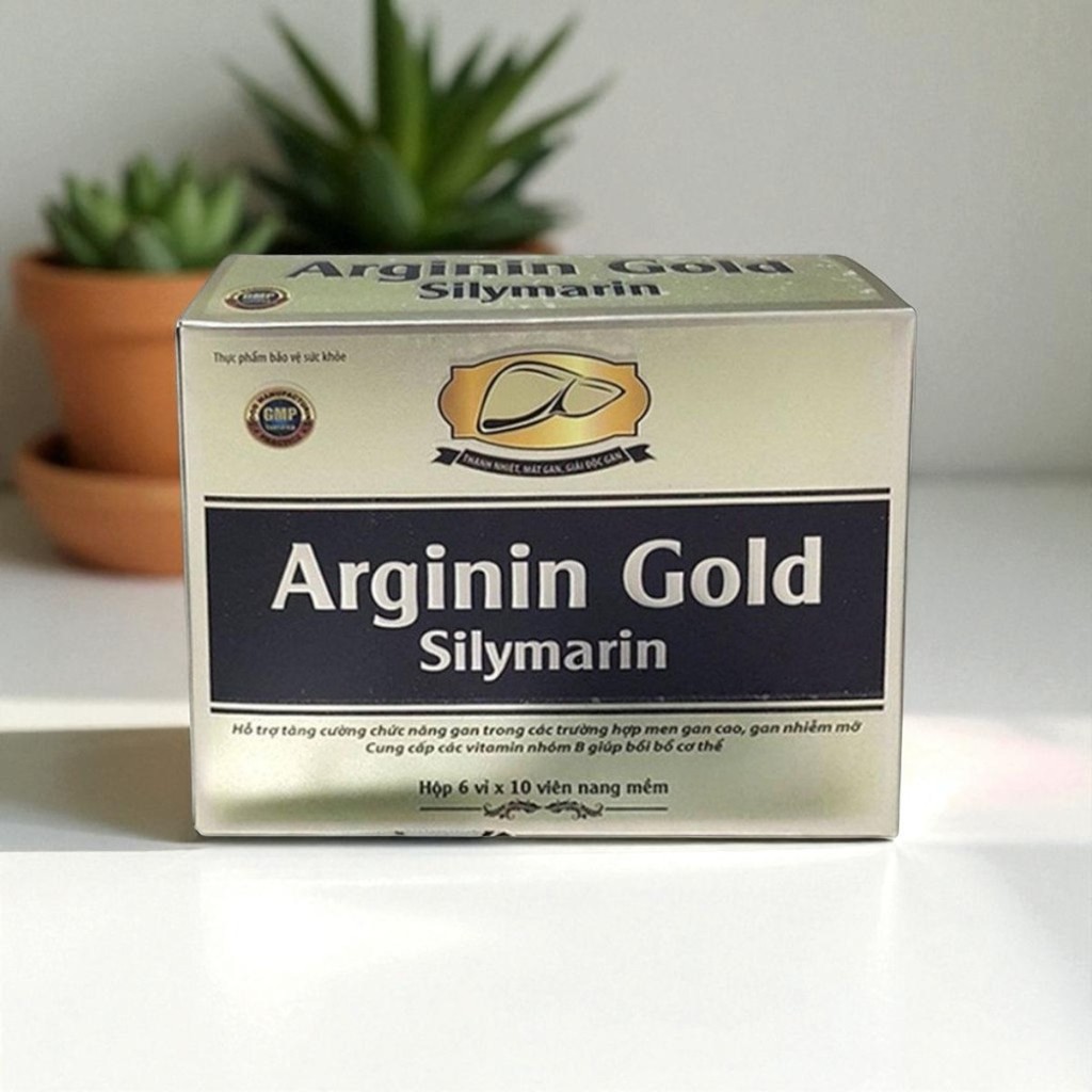 Arginin Gold Silymarin hộp 60 viên - Bổ Gan, Hỗ Trợ Giải Độc Gan, Tăng Cường Chức Năng Gan