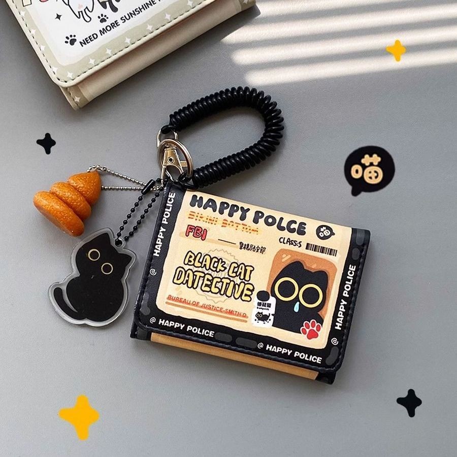 HAPPY Leather Wallet Han Leather FBI Black Cat Wallet Han20250812