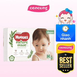 Bỉm tã dán Huggies Platinum Nature Made size M 64 miếng (6-11kg) - concung