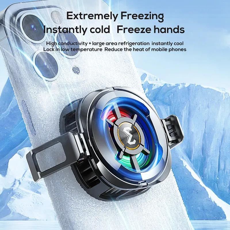 CX06 Từ Làm Mát Đá RGB LED Hiển Thị Nhiệt Độ Quạt Làm Mát Chơi Game Điện Thoại Di Động Burstod