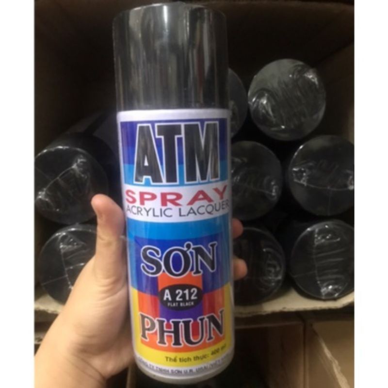 Sơn xịt ATM màu đen bóng A210, đen mờ A212